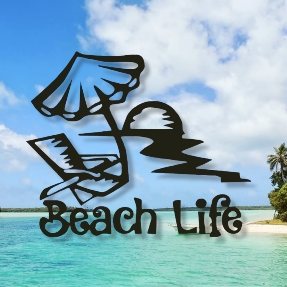 Beach Life Permanent Vinyl Decal